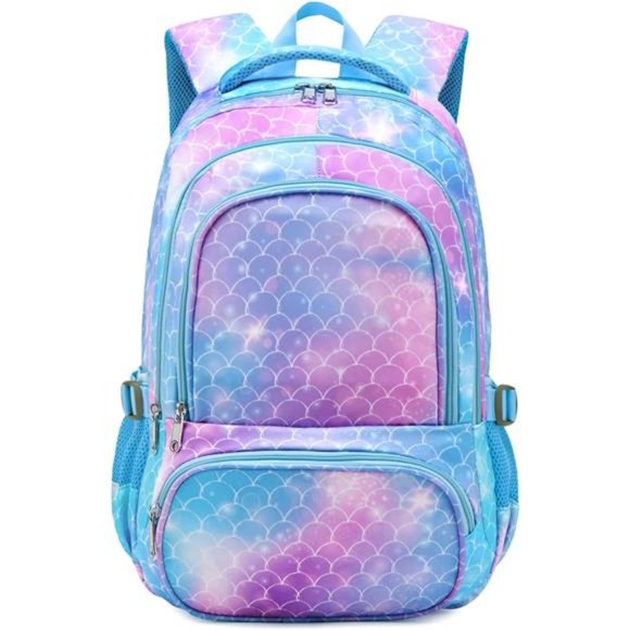 Mermaid Backpack for Girls Elementary School Bags for Kids School Cute Book Bags